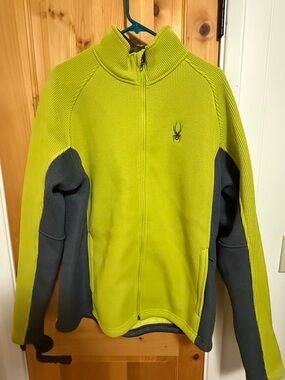 Spyder Lime Green and Charcoal Full-Zip Performance Jacket